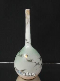 1000 CRANES! A 19th c. JAPANESE Bottle Vase 7½ Satsuma Late Edo or Meiji Japan