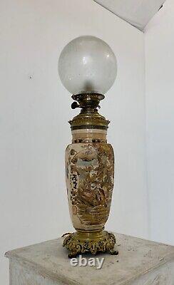 19th century Japanese Meiji period satsuma table lamp