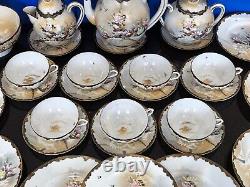 31 Piece JAPANESE SATSUMA TEA SET + Gold Leaf Sheets + 1919 Receipt ANTIQUE VGC