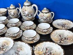 31 Piece JAPANESE SATSUMA TEA SET + Gold Leaf Sheets + 1919 Receipt ANTIQUE VGC