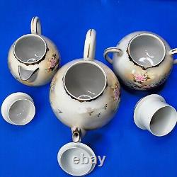 31 Piece JAPANESE SATSUMA TEA SET + Gold Leaf Sheets + 1919 Receipt ANTIQUE VGC