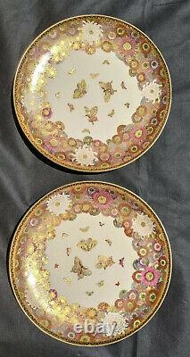 A Pair of Spectacular Large Antique Japanese Meiji Era Satsuma Plates 25CM