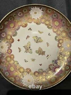 A Pair of Spectacular Large Antique Japanese Meiji Era Satsuma Plates 25CM