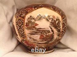 A superb intricately painted Antique Japanese Meiji Era Satsuma vase Repaired