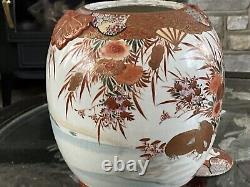 ANTIQUE 10 JAPANESE Meiji Porcelain KUTANI SATSUMA EGG GINGER JAR Butterfly