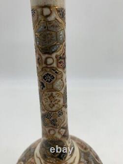 ANTIQUE JAPANESE SATSUMA PORCELAIN BOTTLE VASE MEIJI PERIOD 19th Century