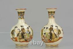 Antique 19C Japanese Satsuma High Quality Vase Satsuma Figural Scenez