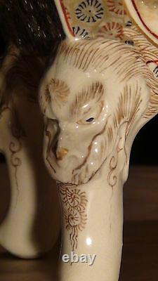 Antique 19c Japanese Meiji Satsuma Porcelain Incense Burner Koro 12h