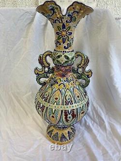 Antique 19th century Meiji Japanese Moriage Satsuma Handpainted Vase 18