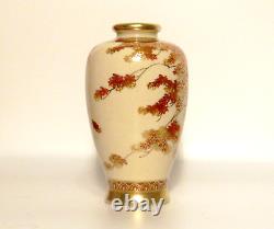 Antique Early 20th Century Hand Painted Japanese Porcelain Satsuma Vase Marked