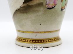 Antique Early 20th Century Hand Painted Small Satsuma Porcelain Vase Marked