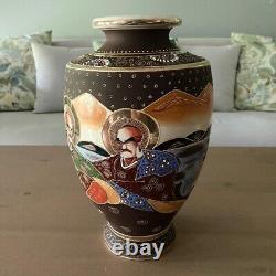 Antique Early 20th century Painted Ceramic Japanese Satsuma Vase
