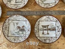 Antique IMURA HIKOJIROU Japanese Satsuma Porcelain Landscape Tea Set X19 c1890