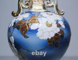 Antique Japan Satsuma Meiji Floral Porcelain Vase