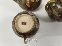 Antique Japanese Boxed Tea Set early 20th century Satsuma Hand Painted ceramic