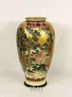 Antique Japanese Ceramic Satsuma Vase Views of Palace