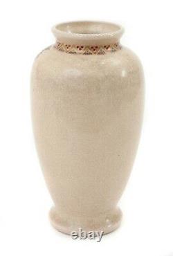 Antique Japanese Hand Painted Enamelled Wisteria Satsuma Ware Pottery Vase