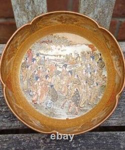 Antique Japanese Hand Painted Satsuma Bowl Marked Meiji period