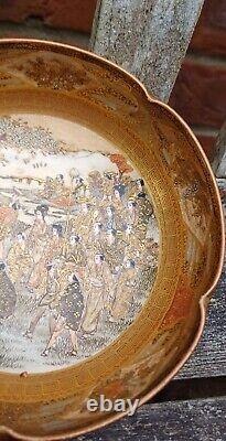 Antique Japanese Hand Painted Satsuma Bowl Marked Meiji period