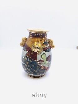 Antique Japanese Late Meiji Miniature Satsuma Vase 9cm