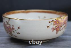 Antique Japanese Meiji Period Satsuma Lobed Bowl Signed Koshida