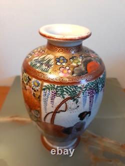 Antique Japanese Meiji Period Satsuma Miniature Vase Signed