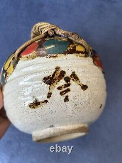 Antique Japanese Meiji kyoto satsuma dragon clouds porcelain basket with handle