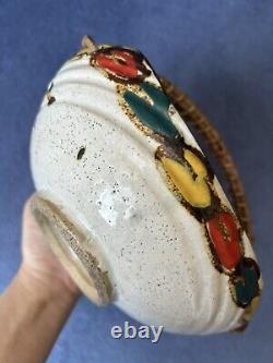 Antique Japanese Meiji kyoto satsuma dragon clouds porcelain basket with handle