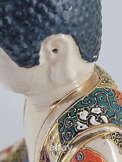 Antique Japanese Porcelain Buddha Satsuma Buda Figure Superb 7