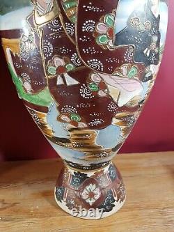 Antique Japanese Satsuma 2 Lovely Large Vases