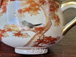 Antique Japanese Satsuma Cup & Saucer Signed Porcelain