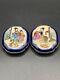 Antique Japanese Satsuma Hand-Painted Geisha Belt Buckle Set Meiji Period