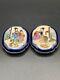 Antique Japanese Satsuma Hand-Painted Geisha Belt Buckle Set Meiji Period