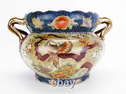 Antique Japanese Satsuma Jardiniere by Gyokushu Hand Painted Meiji Period w31cm