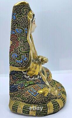 Antique Japanese Satsuma Kannon Buddha Figure, Meiji period