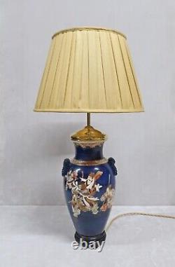 Antique Japanese Satsuma Lamps Pair of Meiji Period Porcelain Restored and Wired