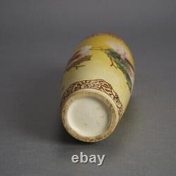 Antique Japanese Satsuma Meiji Floral & Gilt Decorated Porcelain Vase C1910