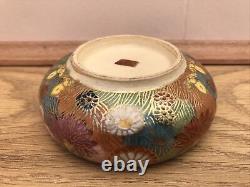 Antique Japanese Satsuma Meiji Millefiori Flowers Gold Gilded Bowl Signed Japan