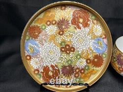 Antique Japanese Satsuma Millefleur Thousand Flowers Cup & Saucer Lithopane