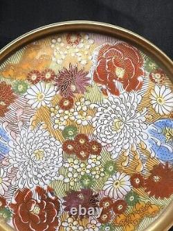 Antique Japanese Satsuma Millefleur Thousand Flowers Cup & Saucer Lithopane