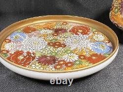 Antique Japanese Satsuma Millefleur Thousand Flowers Cup & Saucer Lithopane