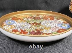 Antique Japanese Satsuma Millefleur Thousand Flowers Cup & Saucer Lithopane