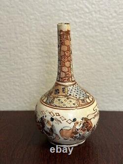 Antique Japanese Satsuma Miniature Porcelain Vase Meiji period 5