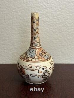 Antique Japanese Satsuma Miniature Porcelain Vase Meiji period 5