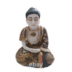 Antique Japanese Satsuma Moriage Porcelain Sitting Buddha Dai Nippon Figure 1920