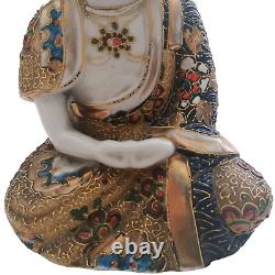 Antique Japanese Satsuma Moriage Porcelain Sitting Buddha Dai Nippon Figure 1920