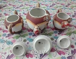 Antique Japanese Satsuma Porcelain Tea Set Dragon Ware
