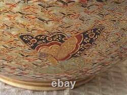 Antique Japanese Satsuma Porcelain Thousand Butterflies Rice Bowl, Marked