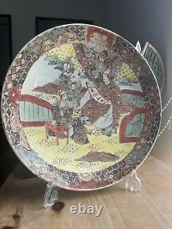 Antique Japanese Satsuma Pottery Hand-Painted Porcelain Plate 19th C