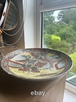 Antique Japanese Satsuma Pottery Hand-Painted Porcelain Plate 19th C